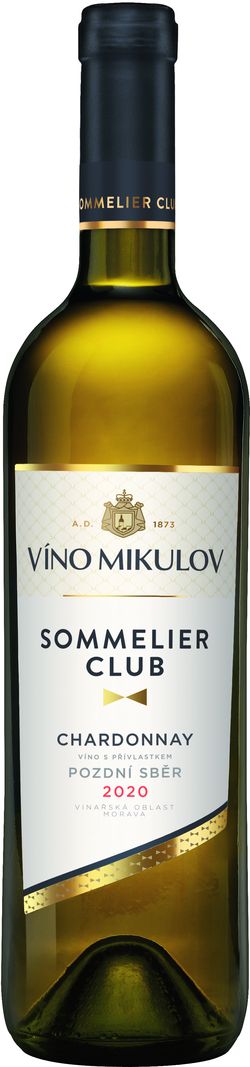 Víno Mikulov Sommelier Club Chardonnay 2020 pozdní sběr 0.75l