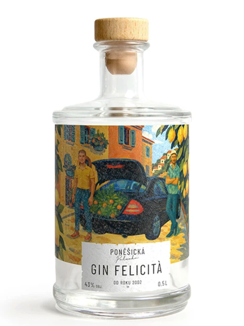 Poněšický Gin Felicità 43% 0,5l