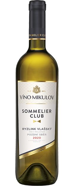 Víno Mikulov Sommelier Club Ryzlink vlašský 2020 pozdní sběr 0.75l