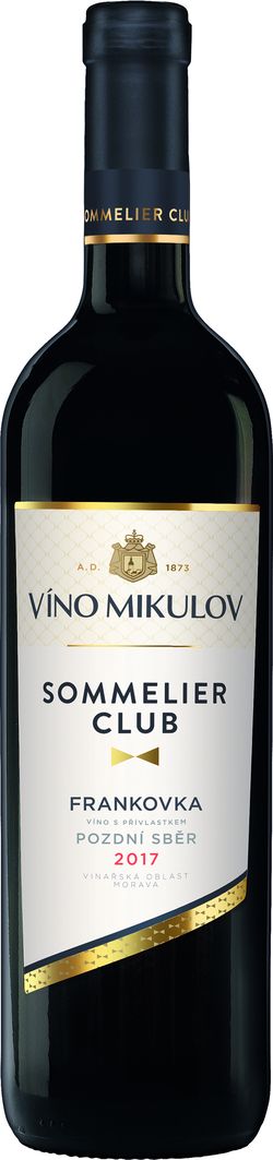 Víno Mikulov Sommelier Club Frankovka 2017 pozdní sběr 0.75l