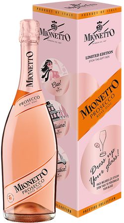 Mionetto Prosecco Rosé DOC - rozetky, dárkové balení 0.75l
