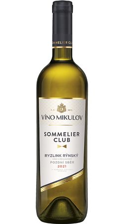 Víno Mikulov Sommelier Club Ryzlink rýnský 2021 pozdní sběr 0.75l